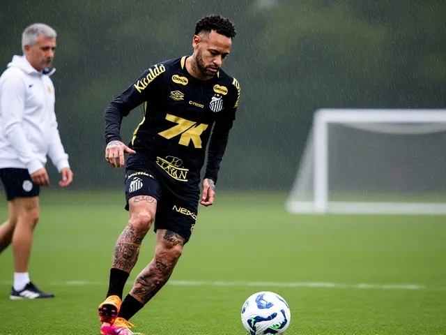 Neymar treina com elenco do Santos e mira volta contra o Flamengo